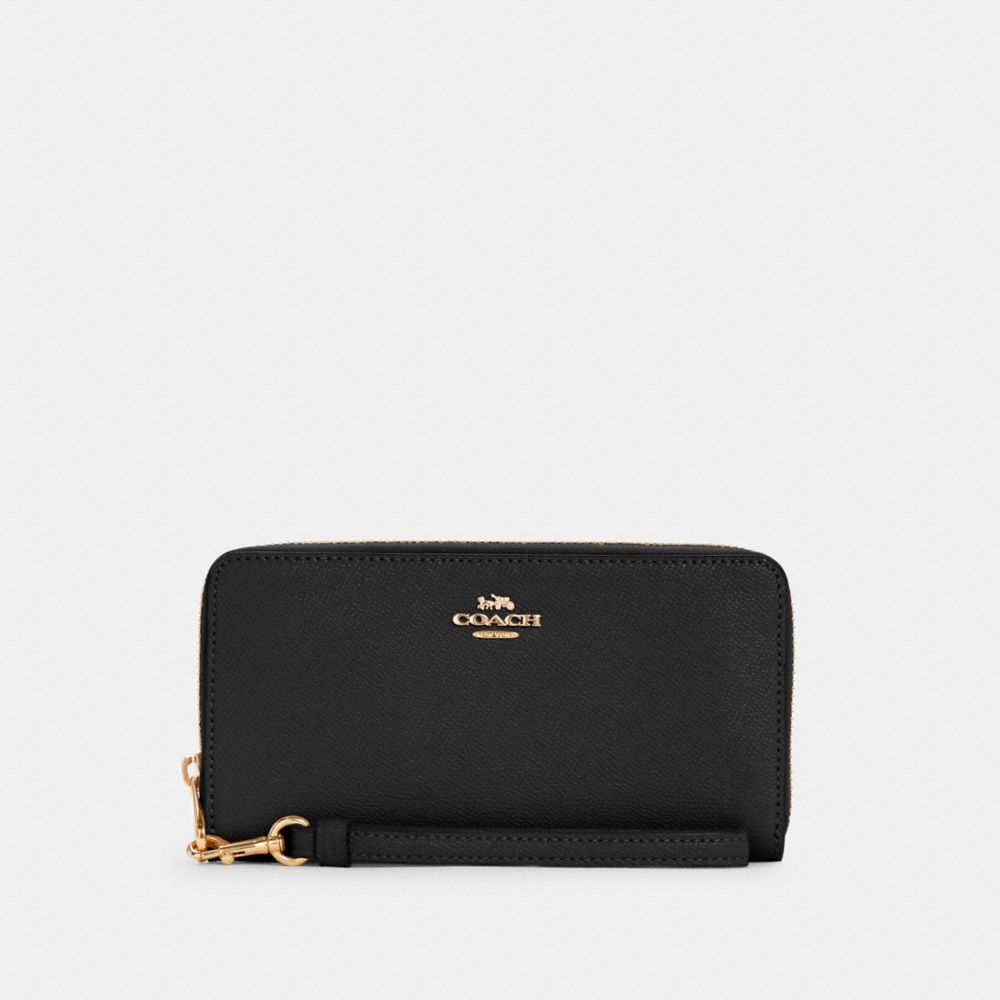 Coach Long Zip Around Wallet In Crossgrain Leather