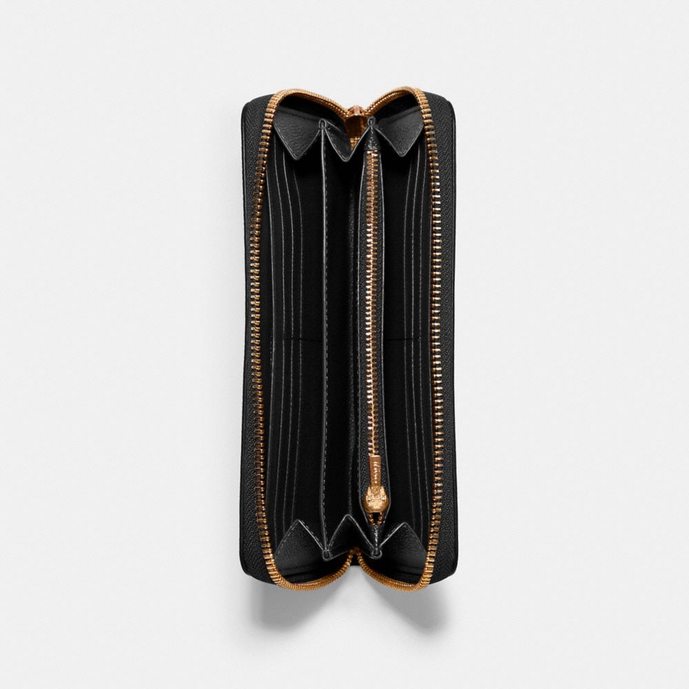 Coach Long Zip Around Wallet In Crossgrain Leather