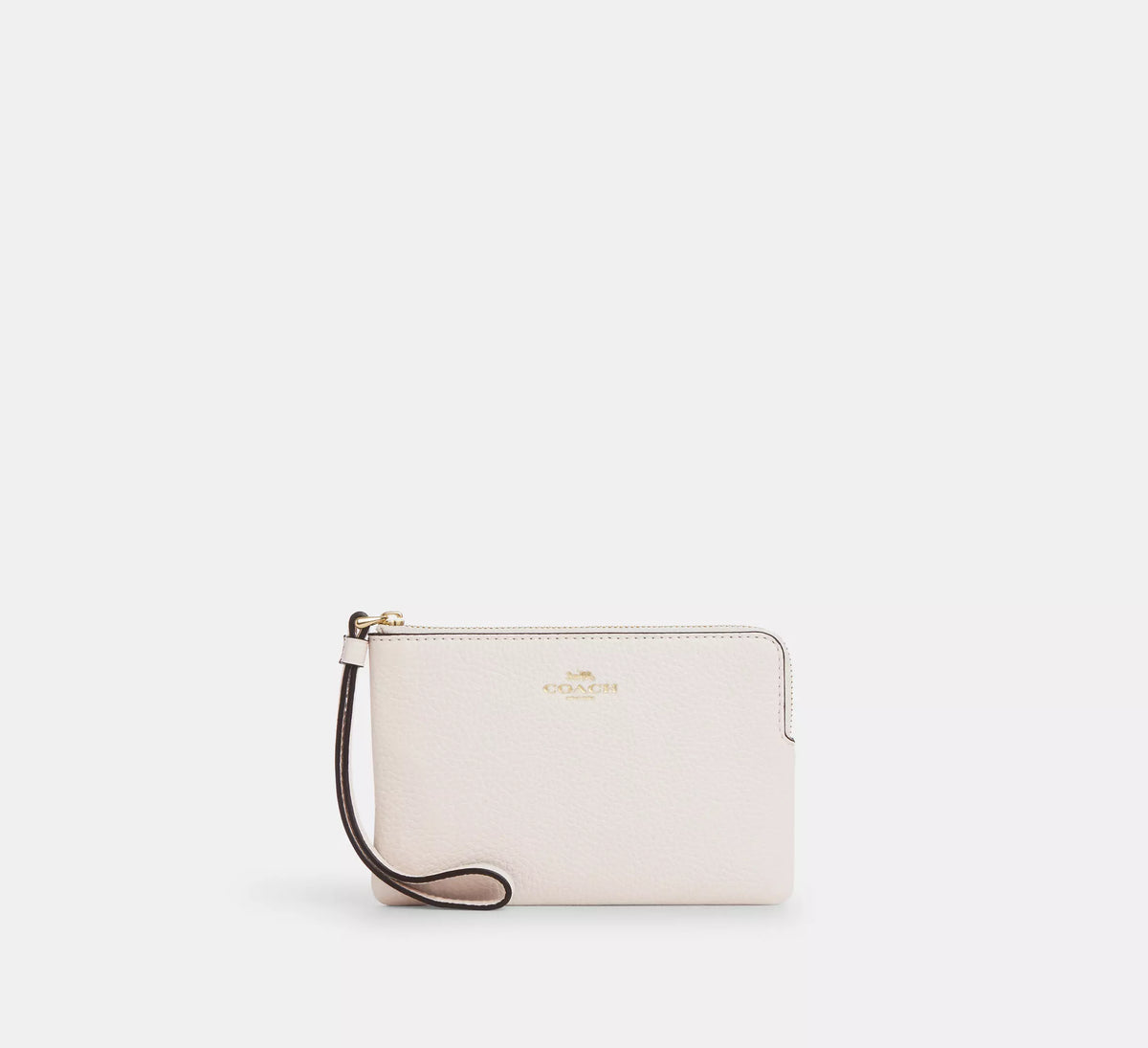 Coach Corner Zip Wristlet In Signature Canvas With Stripe