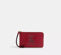 Coach Corner Zip Wristlet In Signature Canvas With Stripe